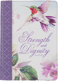 Journal Strength & Dignity Hummingbird w/zipper