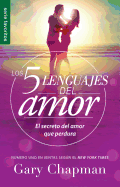 Portada del libro «Los 5 lenguajes del amor», de Gary Chapman, en la que aparece una pareja abrazándose ante una puesta de sol, con elementos tipográficos en morado y verde que resaltan la importancia de comprender el lenguaje del amor y las necesidades emocionales.