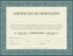 Certificado Ordenacion Anciano