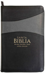 Biblia LG 12pt Negro y Gris Indice Cierre 60360