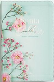 Biblia LG 12pt Flores Turquesa 63194