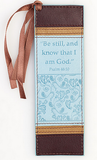Faux Leather Bookmark Be Still (Blue)