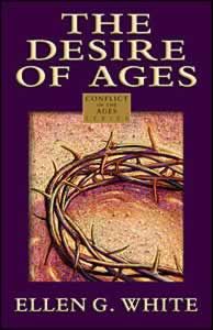 Portada del libro *El Deseo de los Siglos*, de Ellen White, en la que aparece una corona de espinas sobre un fondo texturizado con tonos dorados y morados, que refleja de forma magnífica la vida de Jesús y la promesa de la resurrección.