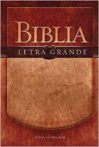 Portada de una Biblia Reina-Valera de 1909 en español, con el título «BIBLIA LETRA GRANDE» en letra grande y un fondo marrón con textura, de tapa rústica.
