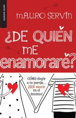 La portada del libro titulado «¿De quién me enamoraré?», de Mauro Servín, en la que aparecen dos figuras ilustradas que sostienen corazones unidos por un cordel, aborda temas relacionados con el noviazgo cristiano y la elección de pareja.