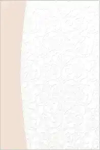 Superficie blanca con textura, con un sutil motivo floral «Biblia» y una franja vertical de color beige en el lado izquierdo.