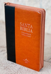 Biblia Letra Grande Tamaño Manual Cafe con Indice Cierre