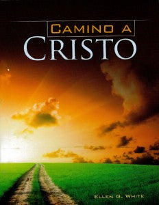 Portada del libro «Camino a Cristo», el libro ilustrado de Ellen G. White, en la que aparece un camino de tierra que atraviesa un prado verde bajo un cielo anaranjado y nublado, que simboliza el camino hacia la salvación.
