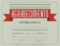 Certificado de Agradecimiento - Rojo