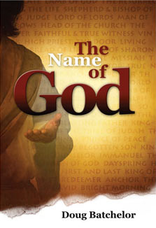 Portada del libro *El nombre de Dios*, del pastor Doug Batchelor, en la que aparece una figura parcialmente visible con la mano extendida y un texto sobre un fondo cálido con degradado, que invita a los cristianos a explorar el significado del nombre de Dios.