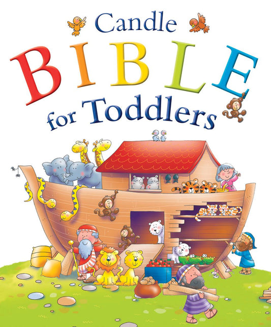 Portada ilustrada de un libro infantil titulado «La Biblia de las velas para los más pequeños», en la que aparece el Arca de Noé con animales y personas; ideal para los más pequeños y los que empiezan a leer y quieren descubrir las historias de la Biblia.