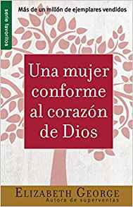 Portada del libro *Una mujer conforme al corazón de Dios*, de Elizabeth George, en la que aparece un árbol estilizado y un texto que destaca que se han vendido más de un millón de ejemplares; hace hincapié en las prioridades de Dios para el hogar y el cónyuge.